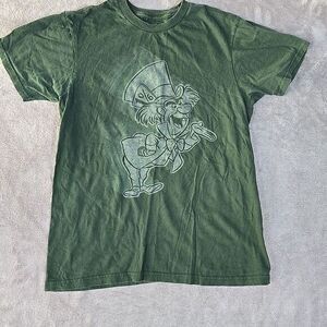Disney Mad Hater Shirt Womens Small Green Short Sleeve Crew‎ Neck Front Graphic
